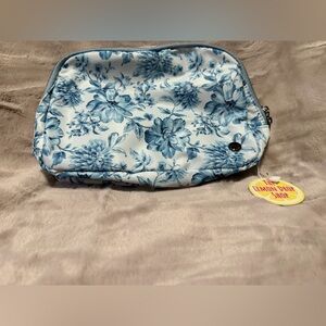 Lemon Drop Shop Blue Floral Cosmetic Case